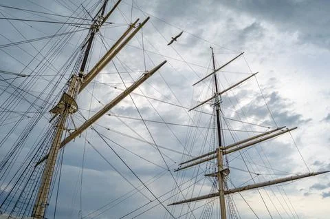 Detail of ship masts Stock Photos