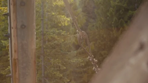 Detail shot - Fire Tower Guide Wire Stock Footage 91337057