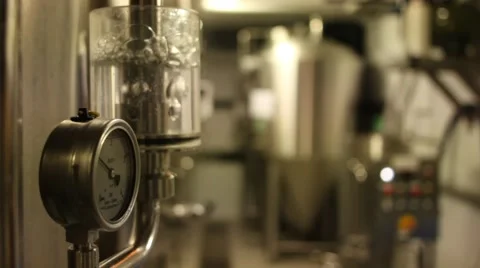 Detail shot of liquid container in brewery Video stock 40341816