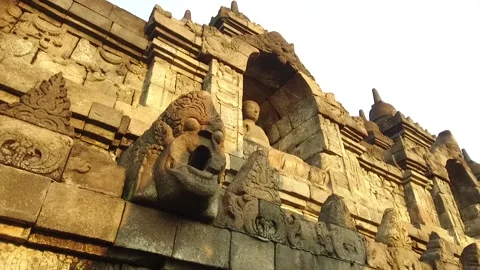 Detail Shots of Borobudur Temple in Java, Indonesia4 Stock Footage 131151551