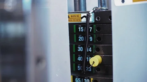 Detail of a simulator in the gym Stock Footage 78168938