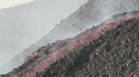 Detail small lava flow Stock Footage 42263448