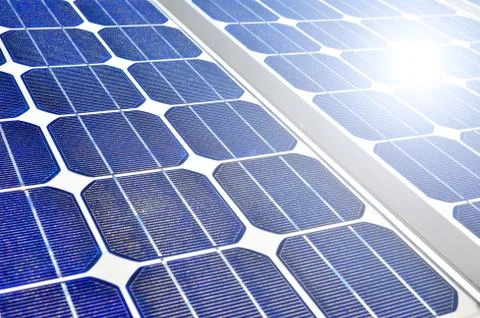 Detail of a solar panel Stock Photos