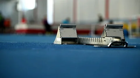 Detail with starting block in the track and field competition Stock-Footage 72900547