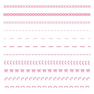 Detail stitched vector patterns. Sewing seams pattern. 스톡 일러스트