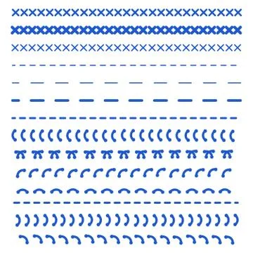 Detail stitched vector patterns. Sewing seams pattern. 스톡 일러스트