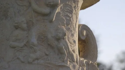 Detail of a stone monument  Stock Footage 72384570