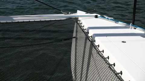 Detail of the structure of a catamaran. Stock Footage 89991401