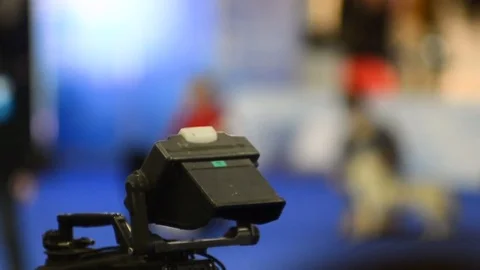 Detail of television camera at work Stock Footage 82741967