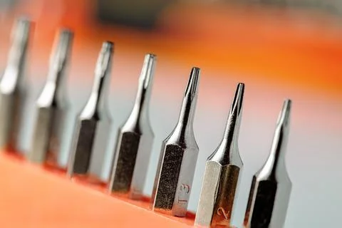 Detail of torx precision screwdriver bits 写真素材