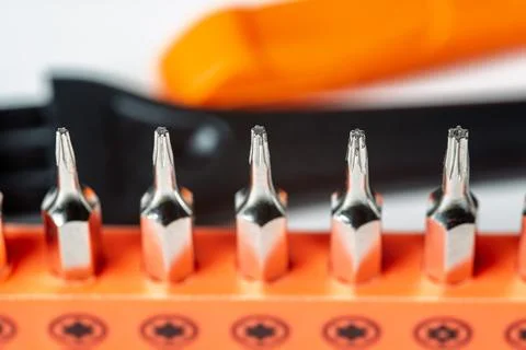 Detail of torx precision screwdriver bits 写真素材