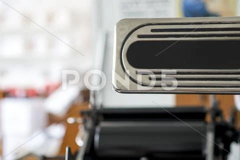 Detail Of Traditional Letterpress Print Machine In Workshop