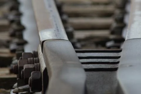 Detail of train tracks Stock Photos