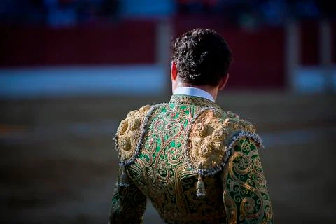 Detail of the "traje de luces" or bullfighter dress, spain Stock Photos