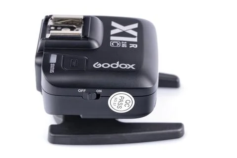 Detail of the TTL Wireless Flash Trigger Godox X1R-C isolated on white Stock Photos