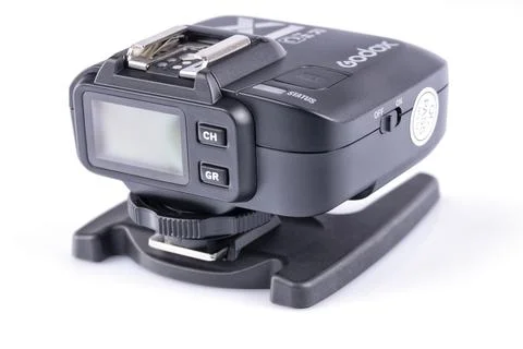 Detail of the TTL Wireless Flash Trigger Godox X1R-C isolated on white Stock Photos