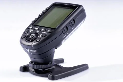 Detail of the TTL Wireless Flash Trigger Godox XPro-S isolated on white Stock Photos