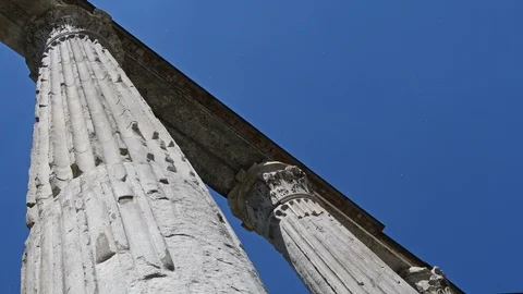 Detail of two columns of the St Lawrence church of Milan Stock Footage 108315669