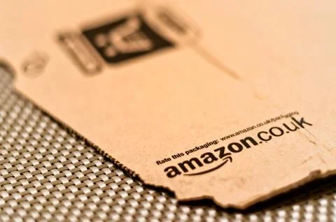 Detail of typical Amazon package Stock Photos