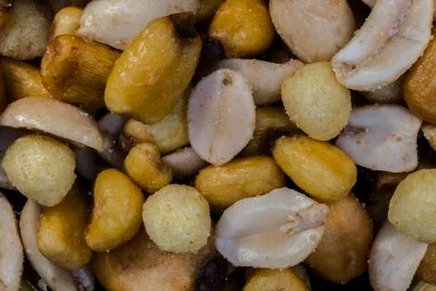Detail of various types of nuts Stock Photos