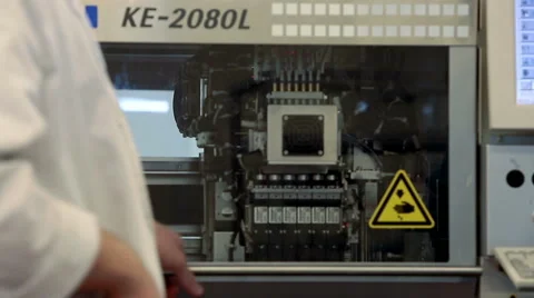 Detail view of Automated machine at work in factory 스톡 동영상 50304087