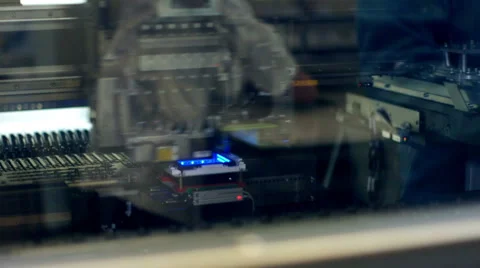 Detail view of Automated machine at work in factory Stock Footage 50304539