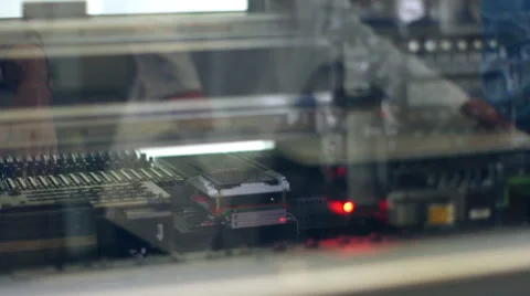 Detail view of Automated machine at work in factory Video stock 50304884