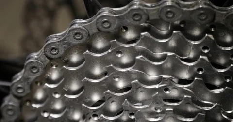 Detail view on a gear system of a racing bike, Bicycle shop Stock Footage 76915053