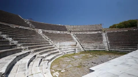 Detail view of historical objects in the ancient city of Asklepion 動画素材 250939837