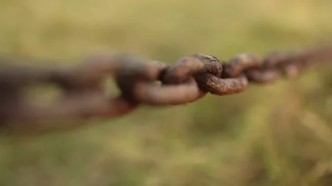 Detail view of a rusty chain Stock Footage 148550982