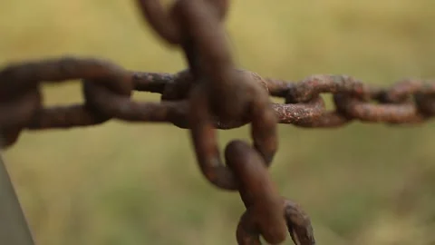Detail view of a rusty chain Stock Footage 148553936