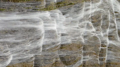 Detail view of waterfall in vertical format. Silk effect.Long exposure. Stock Footage 288985625