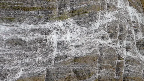 Detail view of waterfall in vertical format. Slow Motion. Stock Footage 288985677