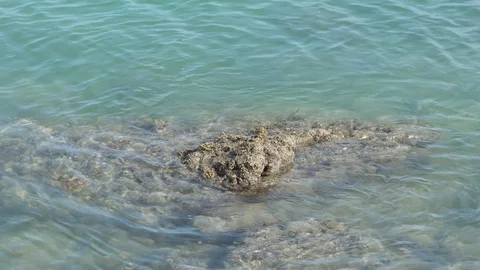 Detail view of waves hitting the rocks Stock Footage 106966342