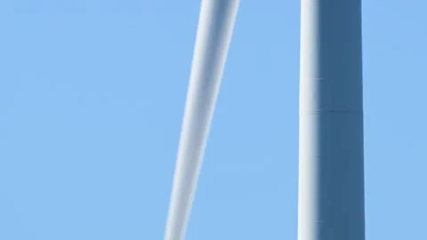 Detail view of a wind power tower Video stock 293249697