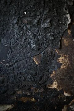 Detail of a wall destroyed by fire Stock Photos