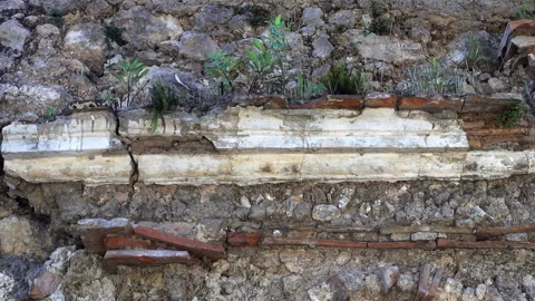 Detail of the wall of the Immaculate Conception Barracks Stock Footage 154264697