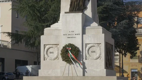 Detail of the War Memorial to the first world war - 4k Stock Footage 99282876
