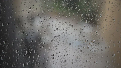 Detail of water drops on a window Stock Footage 145079300