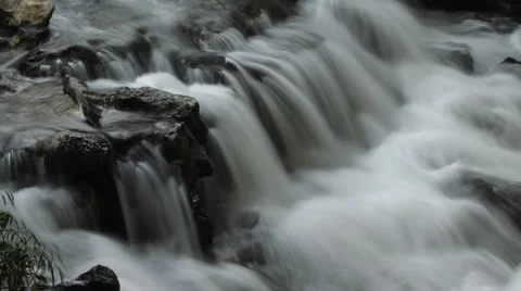 Detail of a waterfall - 03 Stock Footage 1014533