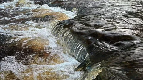 Detail of waterfall in slow motion Stock Footage 296716516
