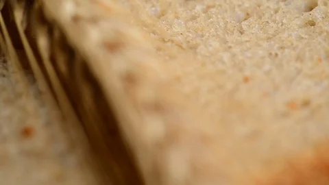 Detail Of Wheat Ear On The Slice Of Bread Stock Footage 73932105