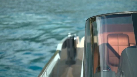 Detail of windshield on a maxi rib Stock Footage 71005099