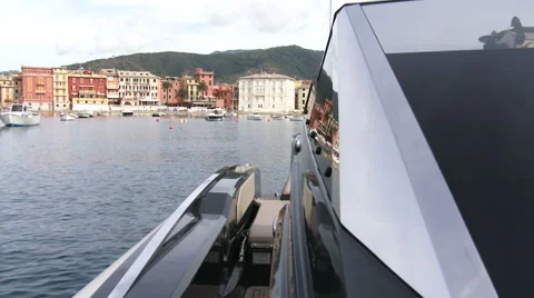 Detail of the windshield of a rubber boat Stock Footage 67573980