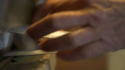 Detail of the work on a textile loom Stock Footage 125948482