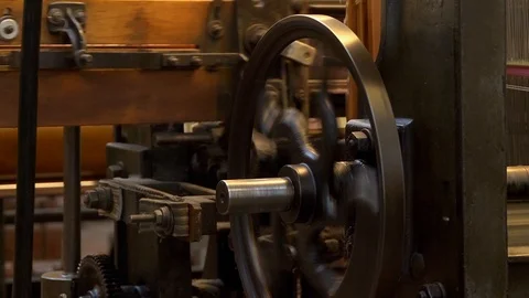 Detail of the work on a textile loom Stock Footage 126211149