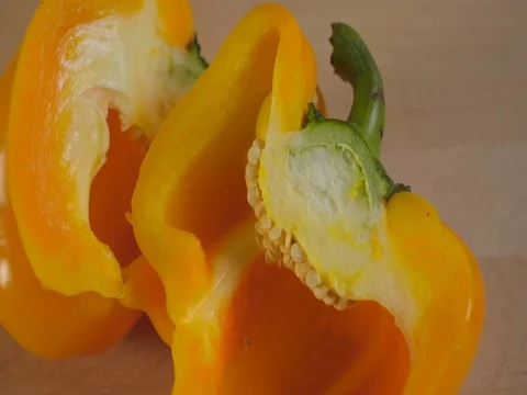 Detail of yellow pepper. Stock Footage 70259215