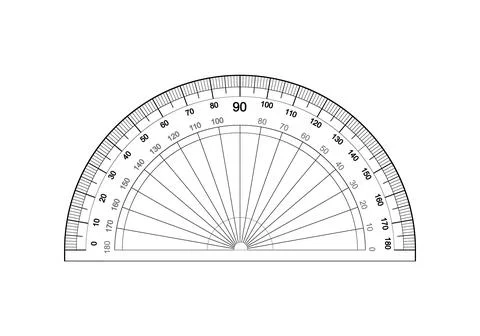 Detailed 180 Degree Protractor Vector イラスト素材