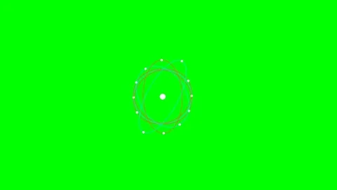 A detailed 3d animation of a spinning atom isolated on a green screen backg.. Stock Footage 341839182