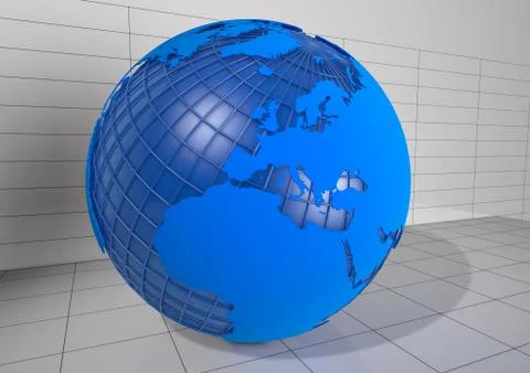 Detailed 3d earth render Stock Illustration
